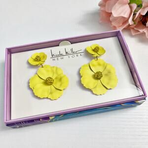 NEW Nicole Miller Yellow Flower Drop Earrings